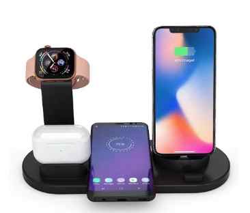 Multifunctional Wireless Charging Station- 6-in-1 - Black