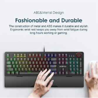 Oraimo Hypertype Wired Mechanical Keyboard With Detachable Wrist Rest